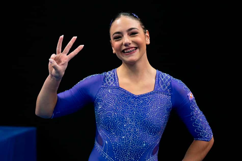 Sophia Weisberg conquista bronze nas barras assimétricas no Pan-Americano de Ginástica Artística 2026 (Foto: MeloGym/CBG)
