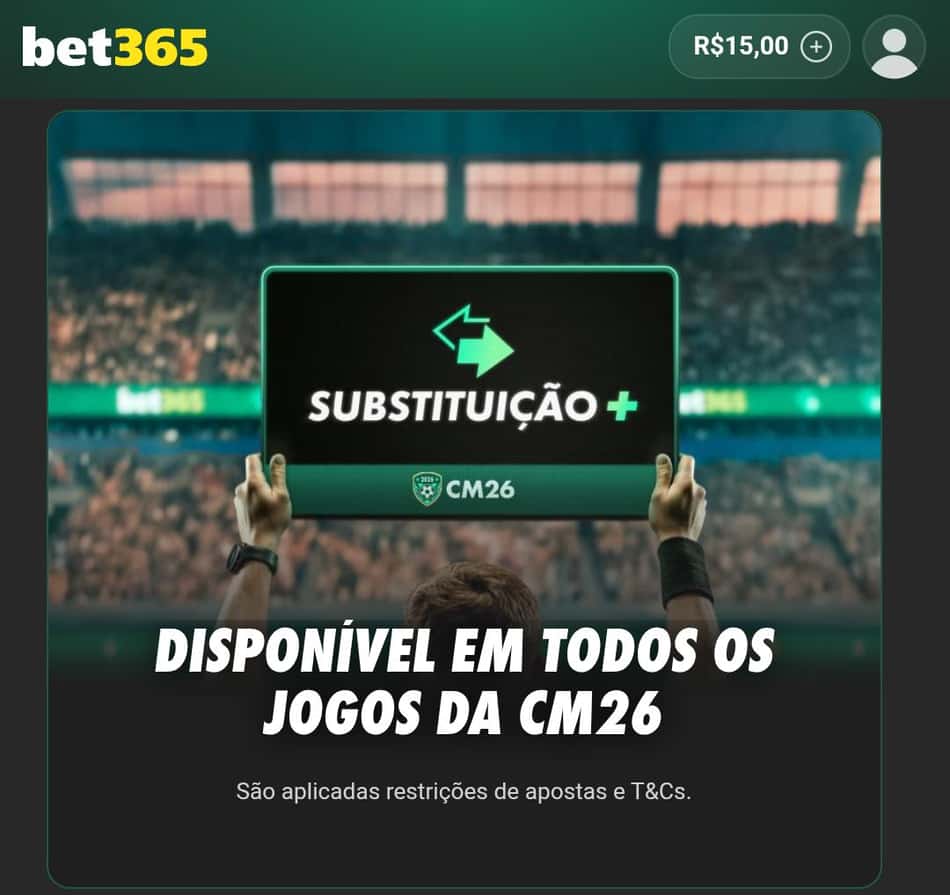 Captura de tela da Substituição+ da bet365.