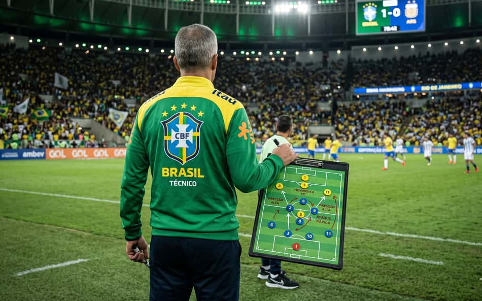 Ser técnico da Seleção Brasileira já é difícil. Imagine então escolher só 11 jogadores entre todas as Copas do Mundo (Foto: Montagem Lance!/Gemini)