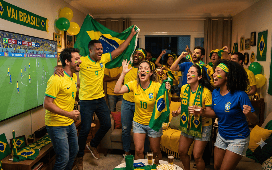 Torcida do Brasil teve de mudar a rotina durante a Copa do Mundo (Foto: Lance!/Gemini)