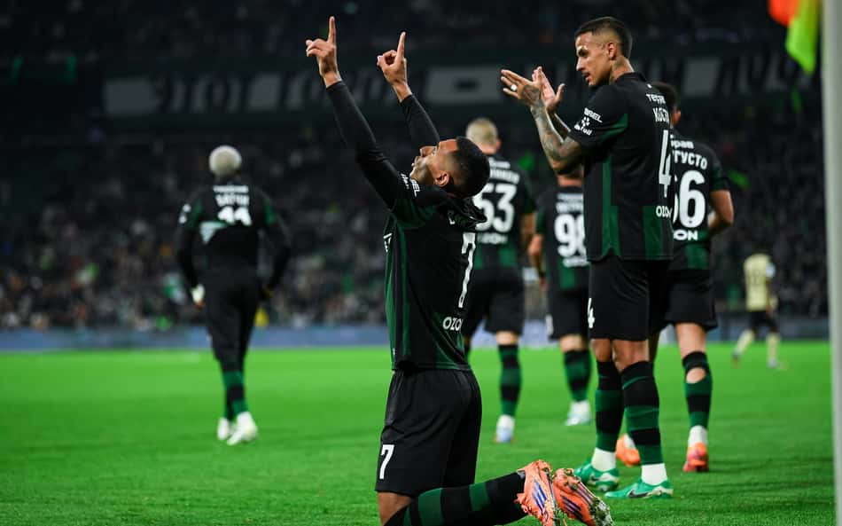 Victor Sá comemora gol pelo Krasnodar (Foto: Divulgação/Krasnodar)