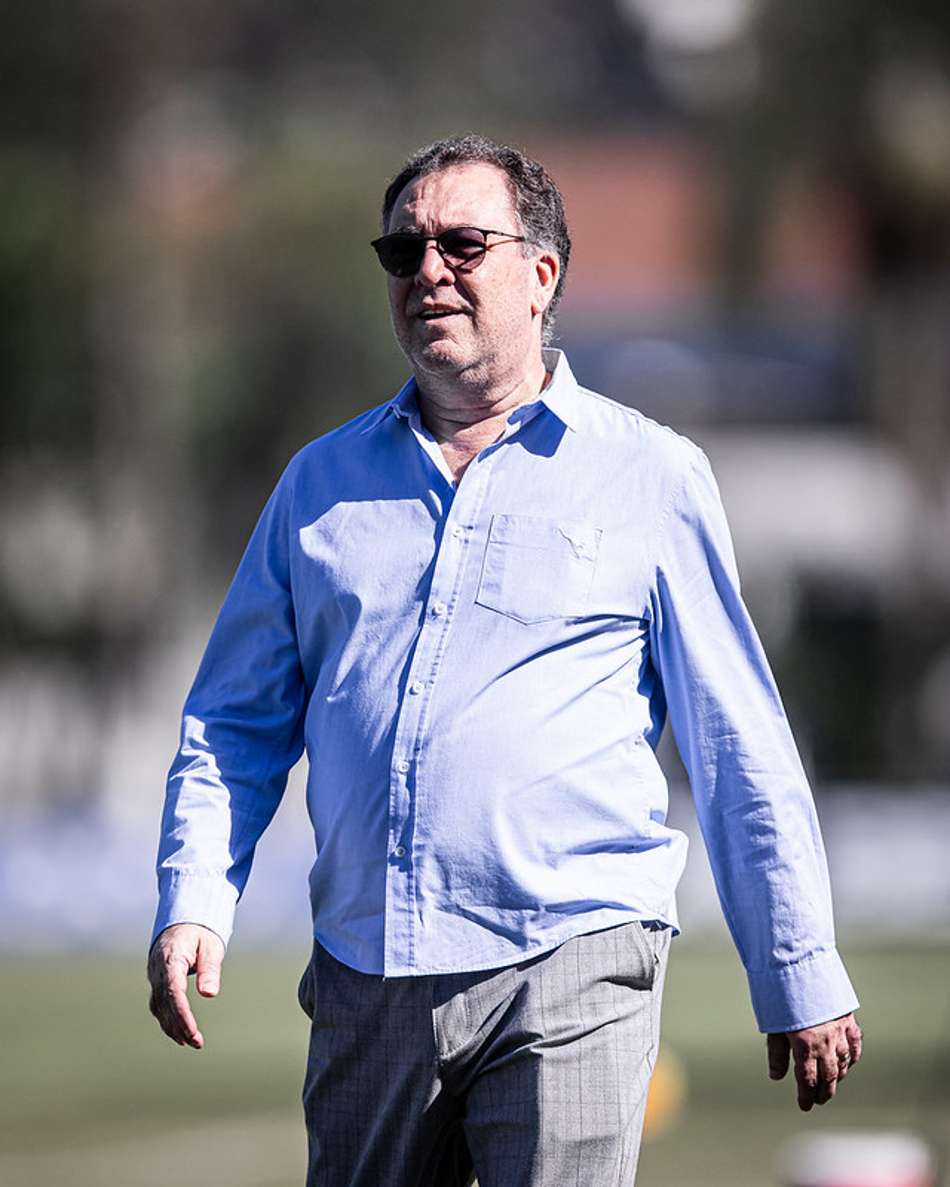 Marcelo Teixeira no CT Rei Pelé. (Foto: Raul Baretta/ Santos FC)
