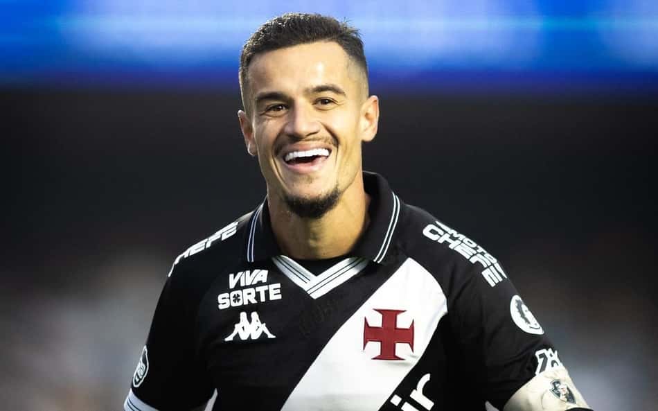 Philippe Coutinho comemora gol pelo Vasco