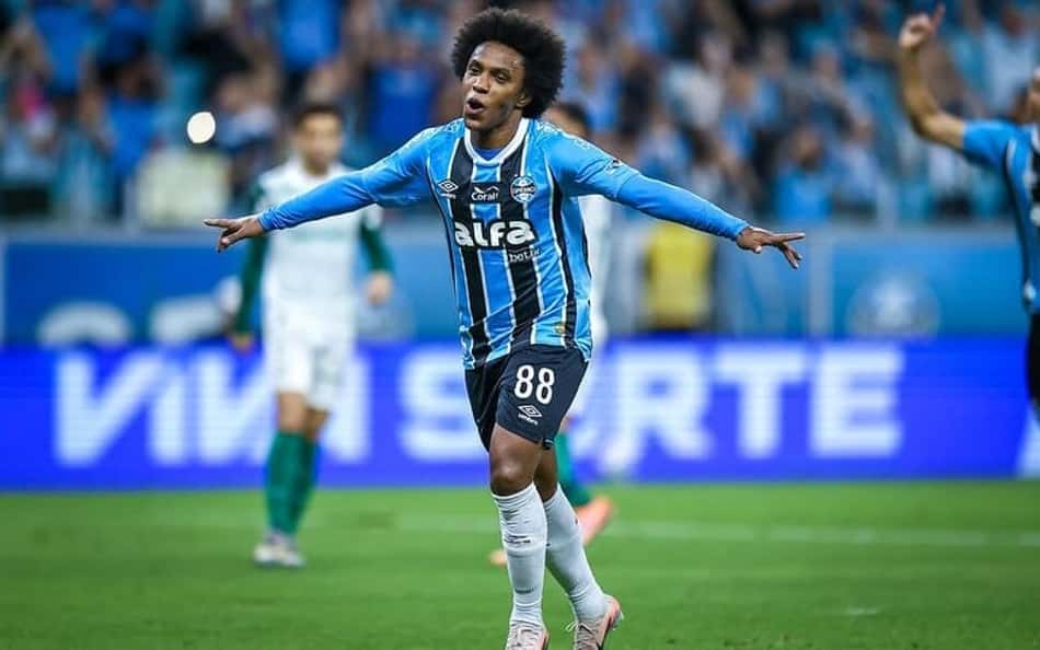 Willian marcou o terceiro gol do Grêmio (Foto: Lucas Uebel/Grêmio FBPA)