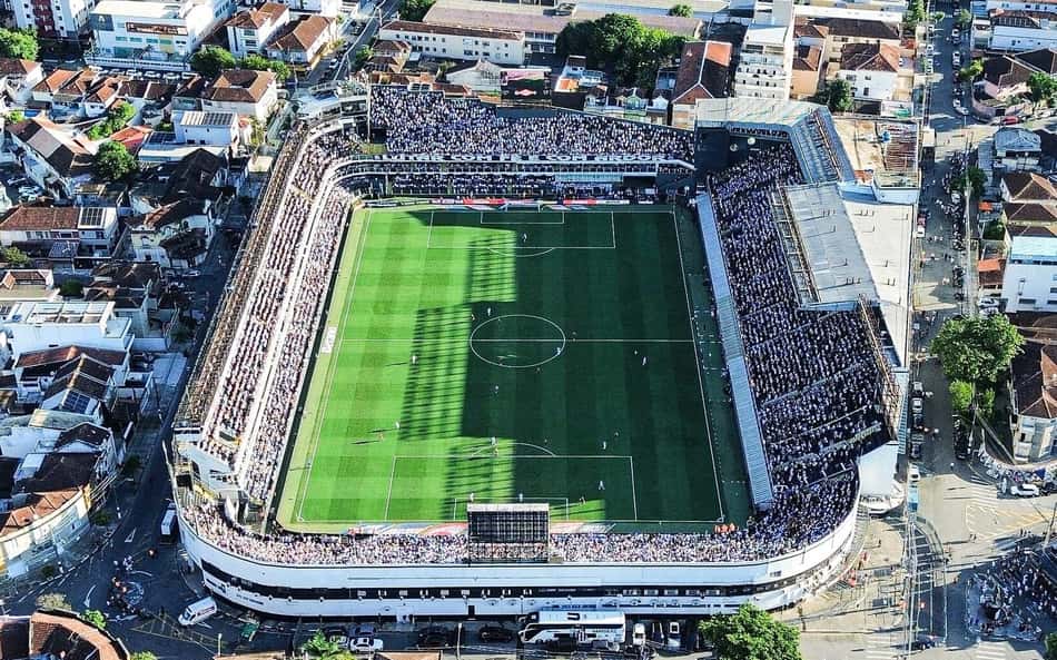 Estadio Vila Belmiro visto de cima.