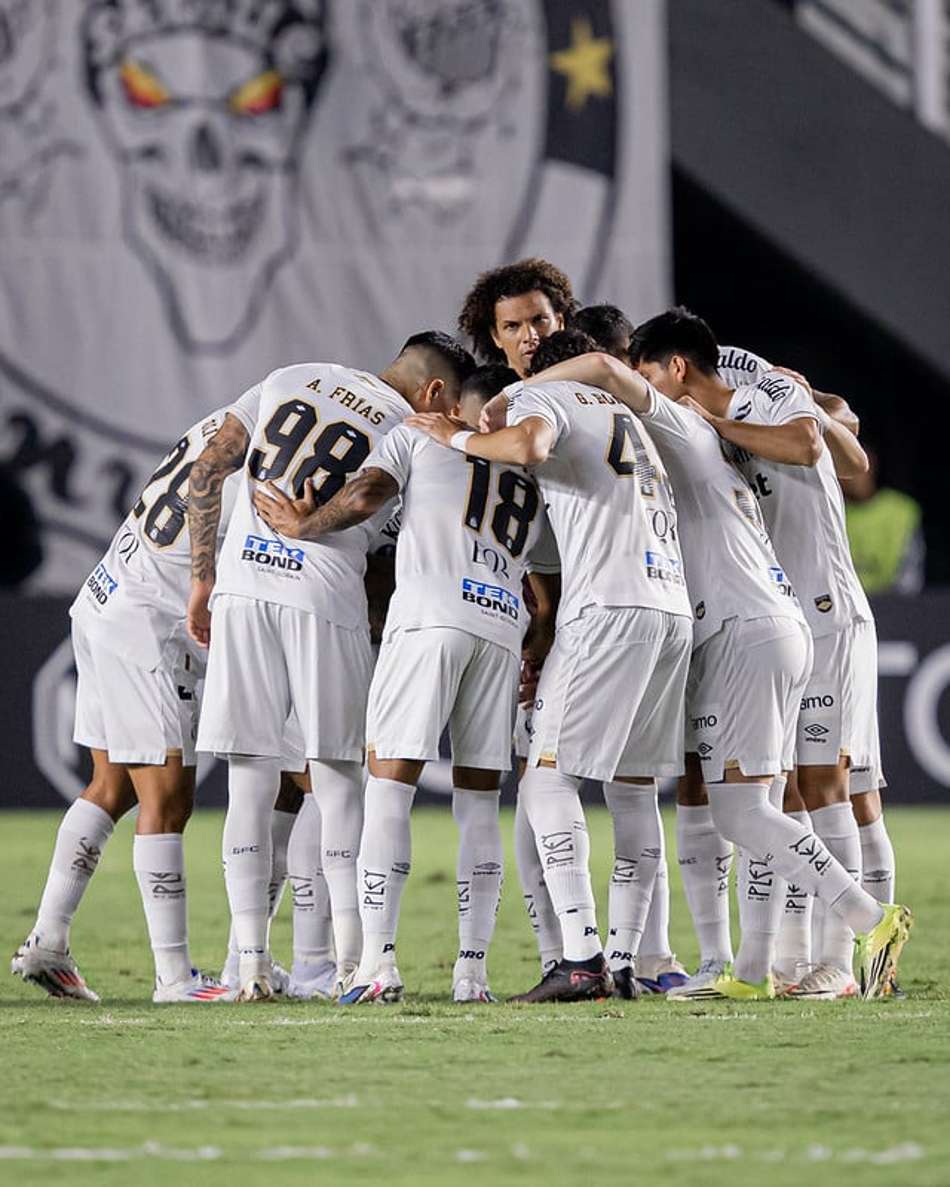 Elenco do Santos na Vila Belmiro. (Foto: Raul Baretta/ Santos FC)