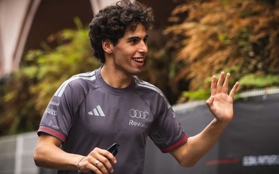Brasileiro Gabriel Bortoleto no circuito de Mônaco de Fórmula 1. (Foto: Andrej ISAKOVIC / AFP)
