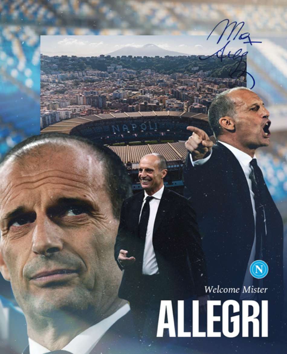 Instagram do Napoli anunciou a chegada de Massimiliano Allegri