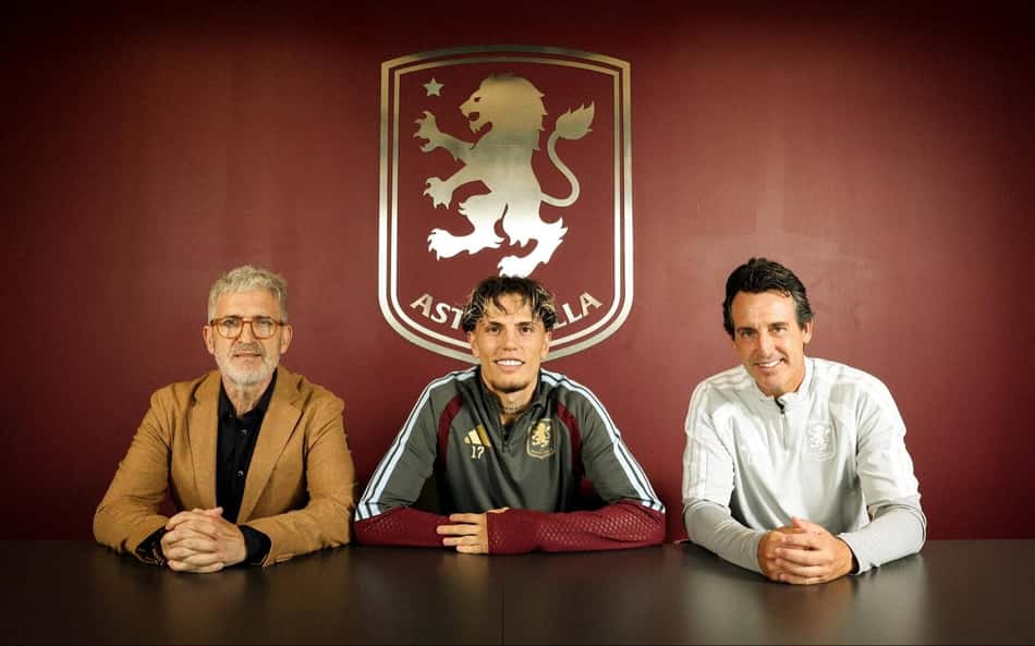 Aston Villa anunciando Garnacho, ex-Chelsea e Manchester United