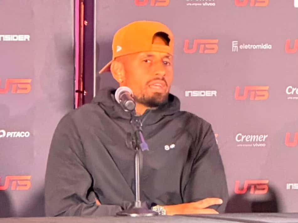 Australiano Nick Kyrgios durante coletiva no UTS RIo 