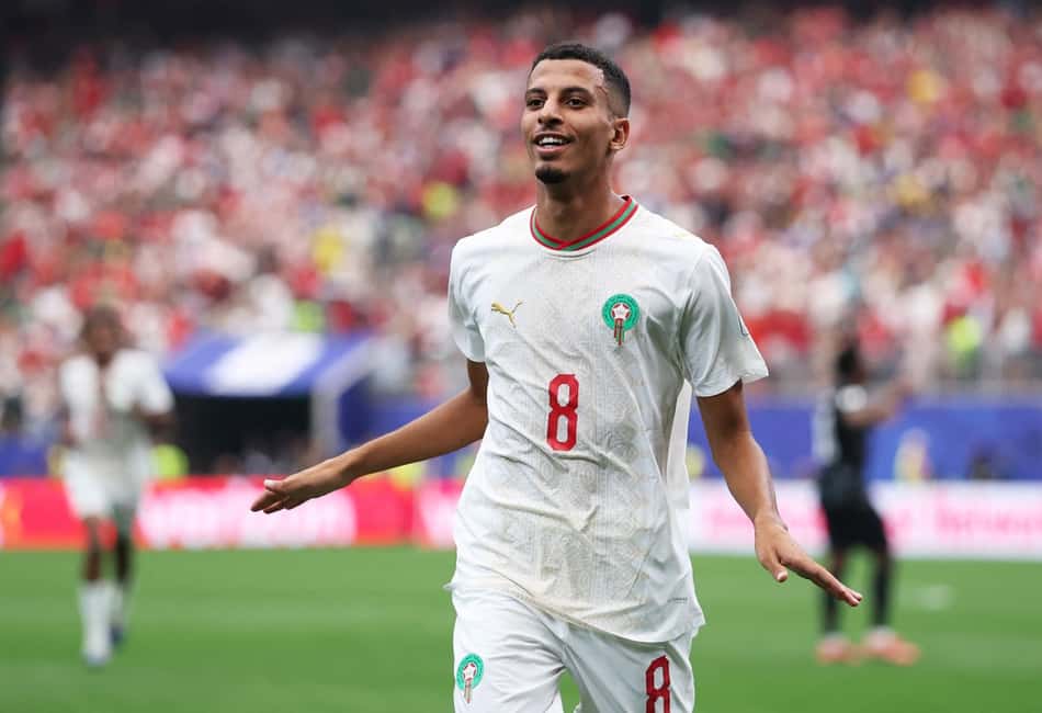 Azzedine Ounahi na partida entre Marrocos e Canadá pelas oitavas de final da Copa do Mundo