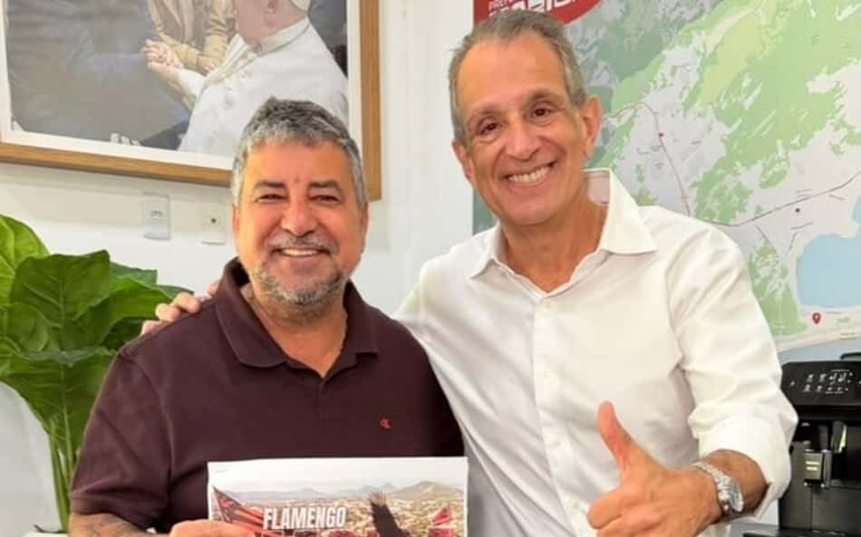 Presidente do Flamengo, Bap lado a lado com o prefeito de Maricá, o Quaquá
