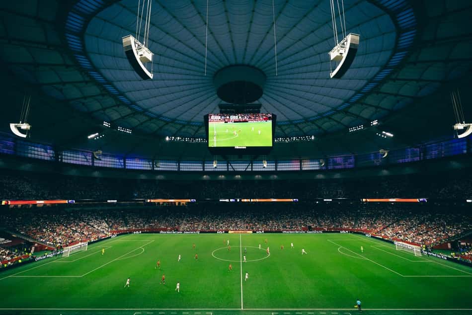 BC Place com teto retrátil fechado para o duelo entre Bélgica e Nova Zelândia, pela fase de grupos da Copa do Mundo