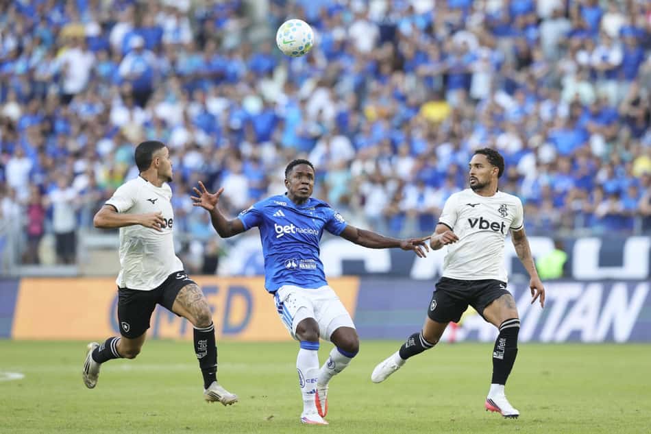 Cruzeiro e Botafogo em ação no Campeonato Brasileiro