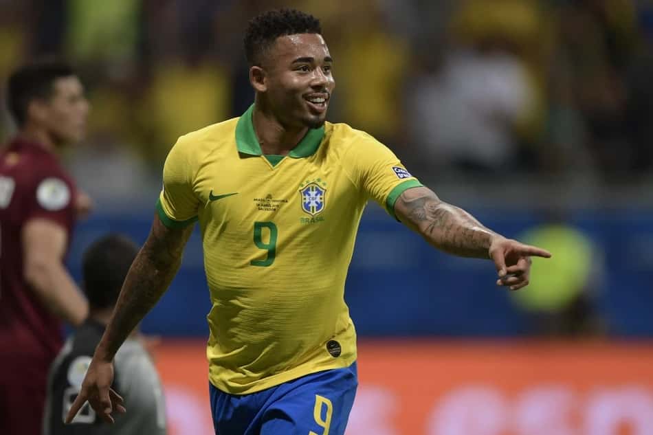 Gabriel Jesus em ação pela Seleção Brasileira 