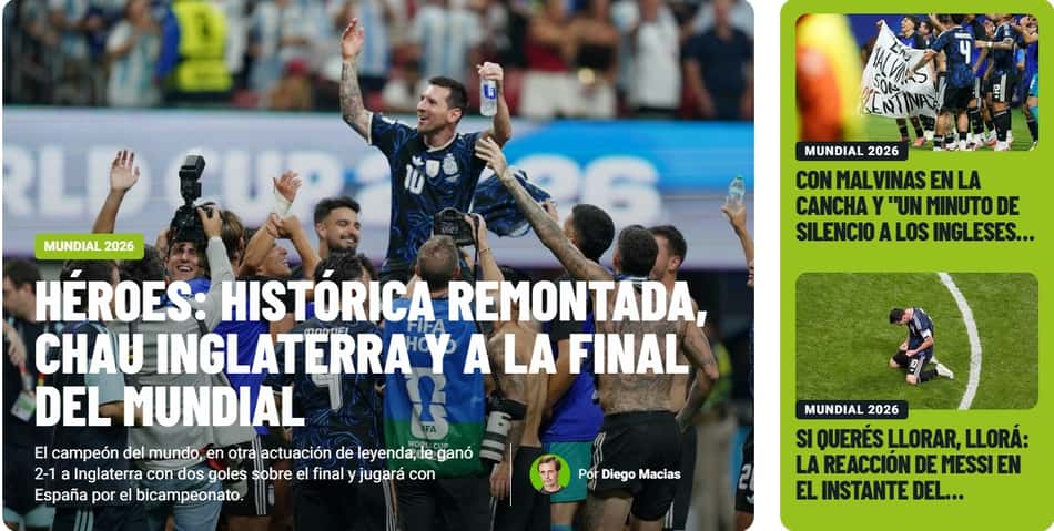 Capa do Ole sobre a Argentina