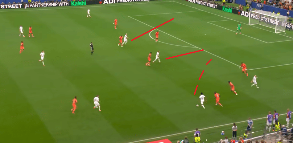 Campo tático mostra movimentação de Berg em gol da Noruega contra a Costa do Marfim