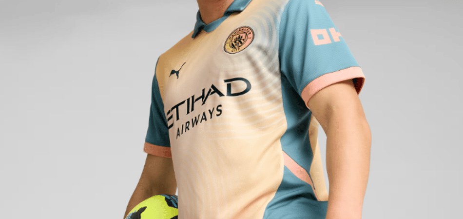 Camisa do Manchester City em homenagem ao Oasis 
