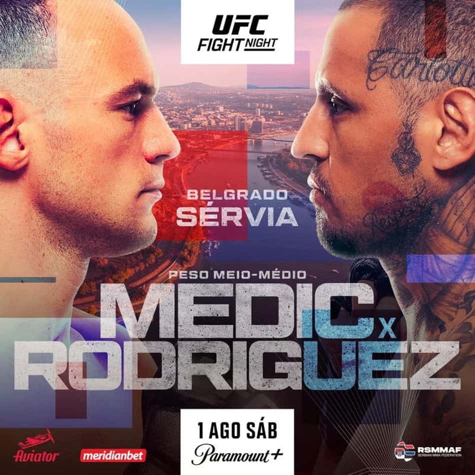 Cartaz da luta principal do UFC Belgrado (Foto: Divulgação/UFC)