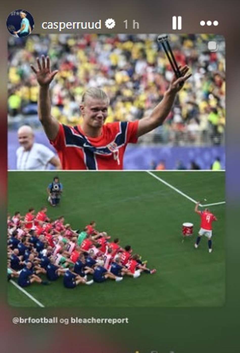 Casper Ruud comemora classificação da Noruega contra o Brasil