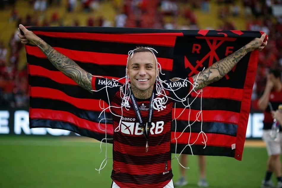 Cebolinha no título da Libertadores do Flamengo de 2022