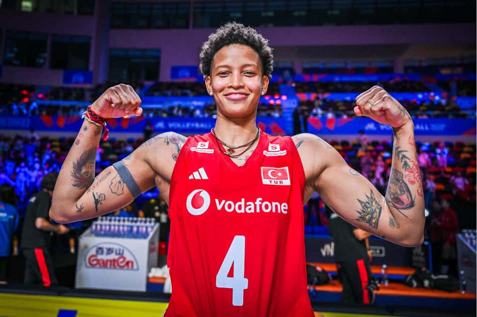 Melissa Vargas na classificação da Turquia para a final contra o Brasil (Foto: Volleyball World)