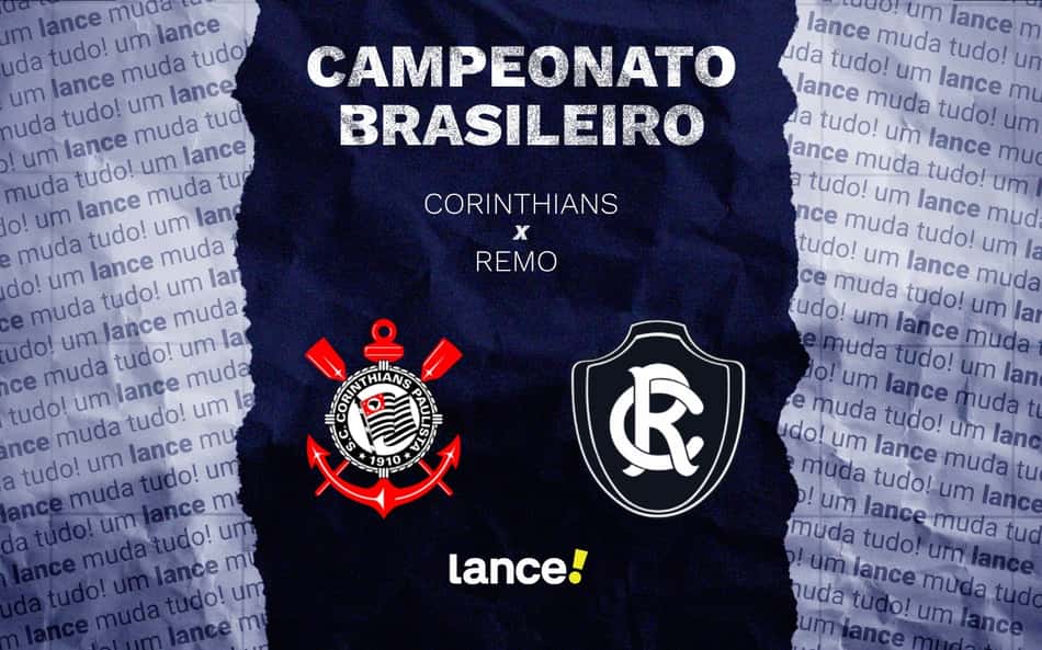 Arte com os escudos de Corinthians x Remo