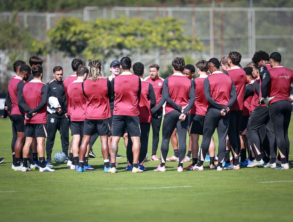 Jogadores do Corinthians reunidos