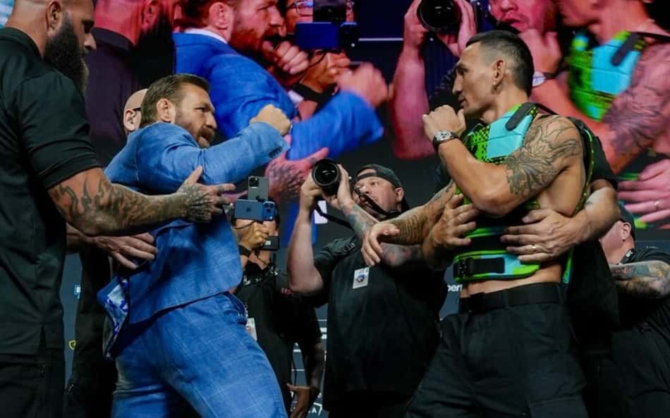 VÍDEO: Treta entre McGregor e Holloway na encarada do UFC 329