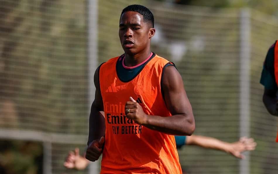 Endrick em treino do Real Madrid durante a pré-temporada de 2026-2027