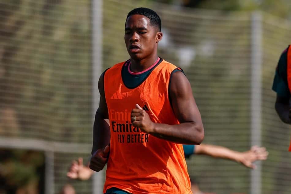 Endrick em treino do Real Madrid durante a pré-temporada
