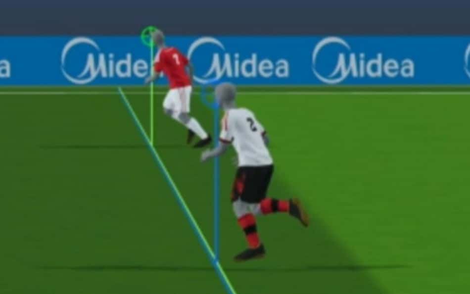 Impedimento semiautomático em Internacional x Flamengo
