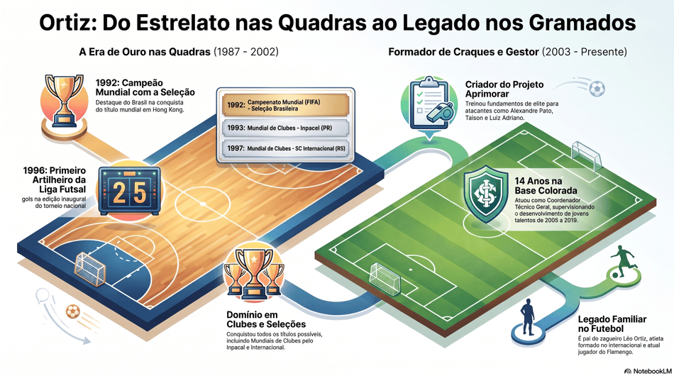 Gráfico mostra trajetória de Ortiz no futsal 