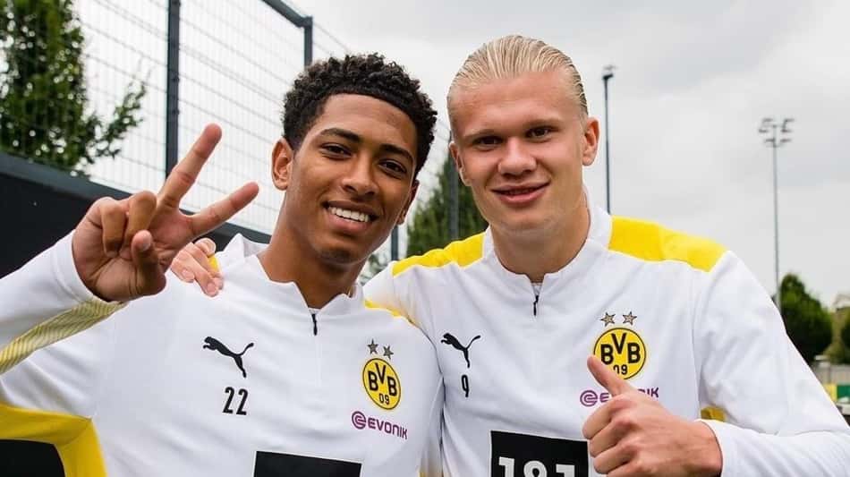 Haaland e Bellingham juntos Borussia Dortmund