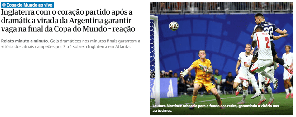 Jornal The Guardin repercute eliminação da Inglaterra na Copa do Mundo