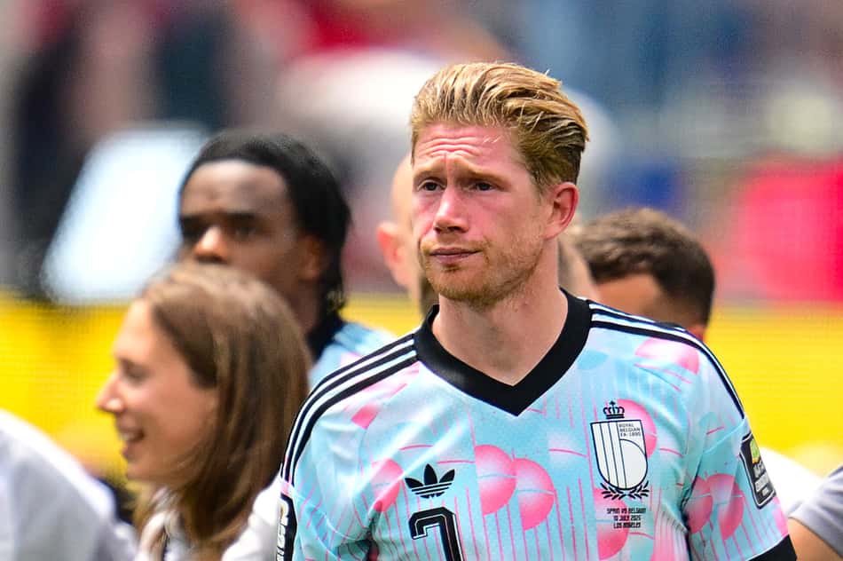 Kevin De Bruyne durante eliminação da Bélgica para a Espanha nas quartas de final da Copa do Mundo
