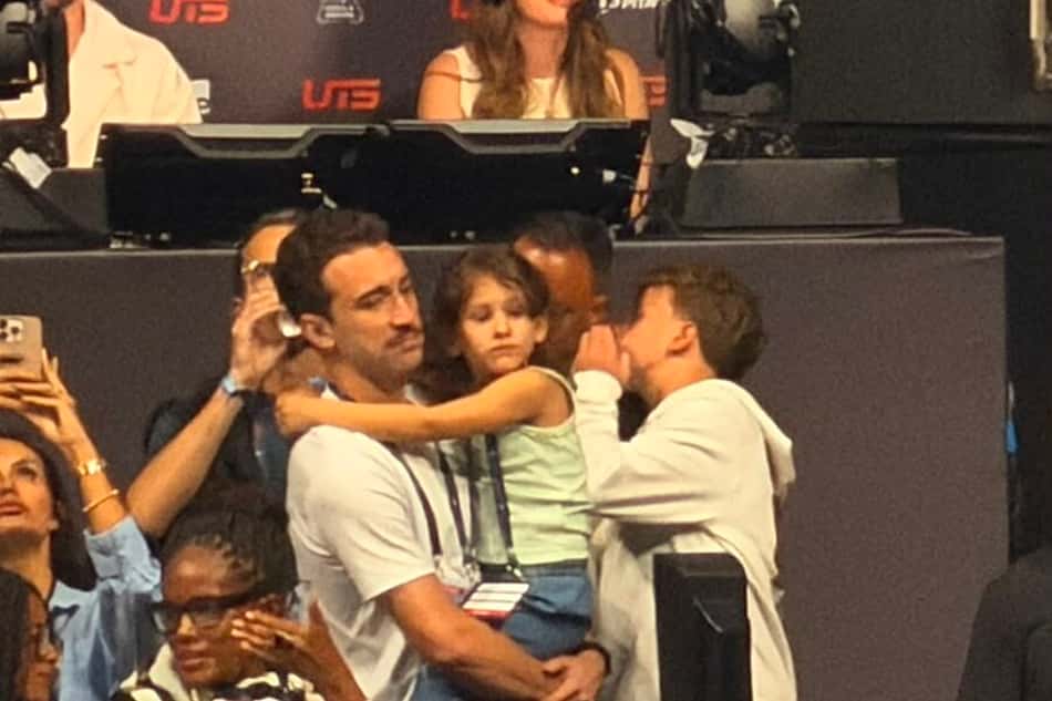 Léo Ortiz e a sobrinha, Nina, no UTS Rio 