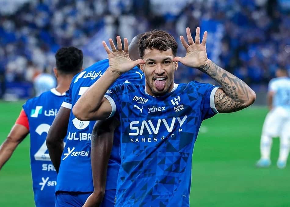 Marcos Leonardo comemora gol pelo Al Hilal