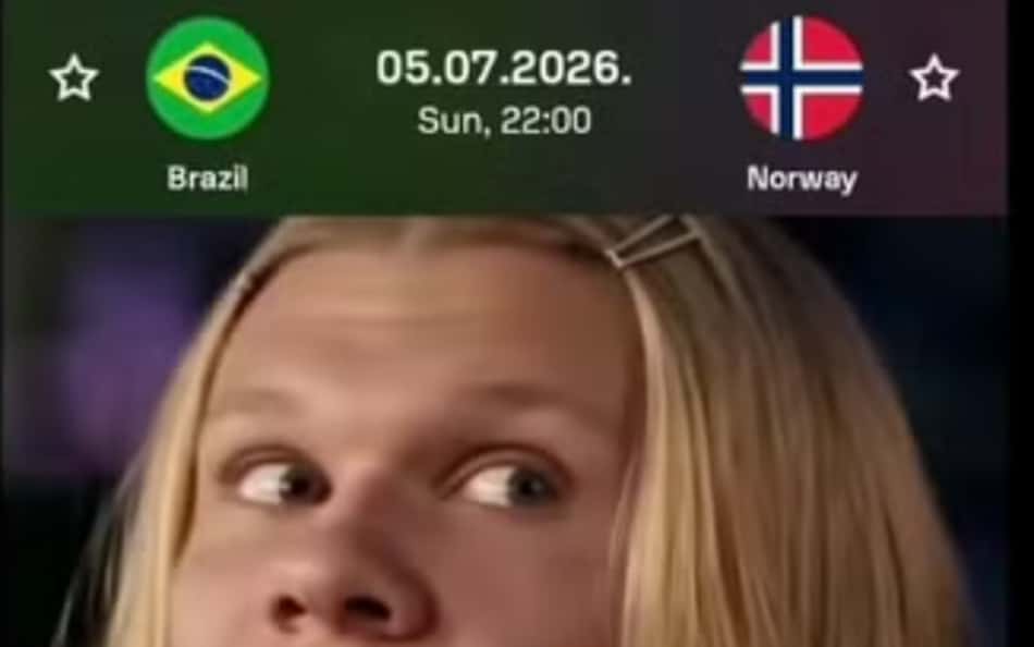Imprensa mundial repercute meme de Vini Jr e Haaland na Copa