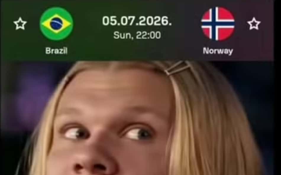 Haaland comenta meme antes de Brasil x Noruega; Vini Jr responde