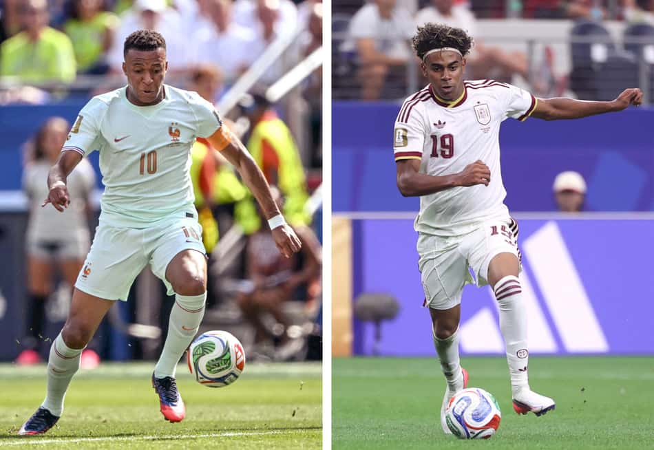 Monatagem de fotos mostra Mbappé e Lamine Yamal em ação pelas suas seleções na Coap do Mundo