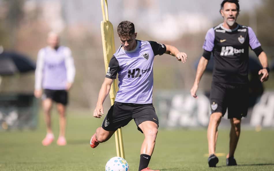 Natanael e Domínguez (Foto: Pedro Souza / Atlético)