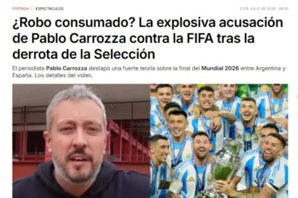 Jornalista Pablo Carrozza em capa de matéria sobre a Argentina