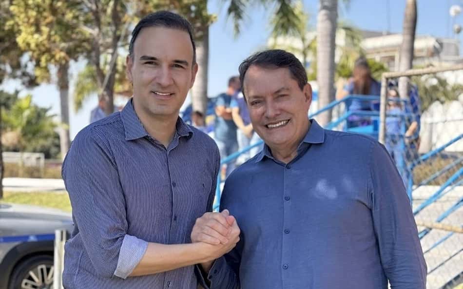 Pedrinho, dono da SAF do Cruzeiro, e Matheus Souto Maior, presidente do Sport