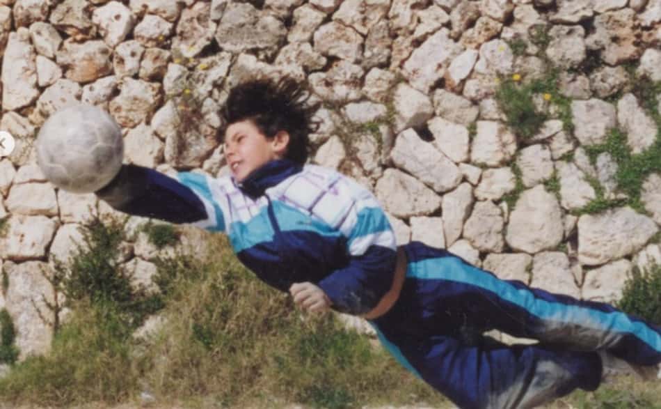 Rafael Nadal na infância, como goleiro