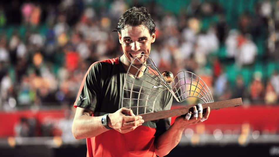 O espanhol Rafael Nadal foi o primeiro campeão do Rio Open (Foto: João Pires/Fotojump)