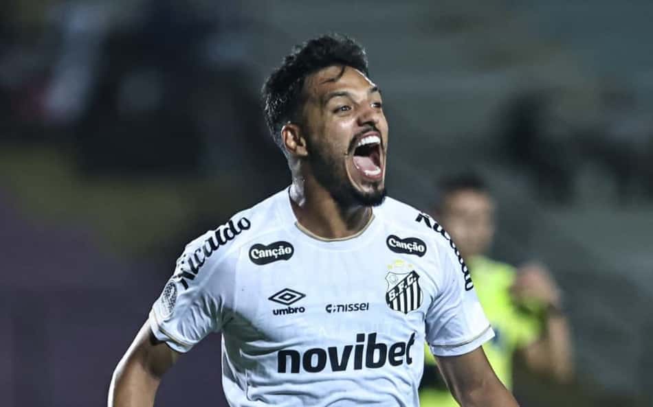 Gabriel Menino marcou um dos gols do Santos na vitória contra a UCV. (Foto: Reinaldo Campos/ Santos FC)