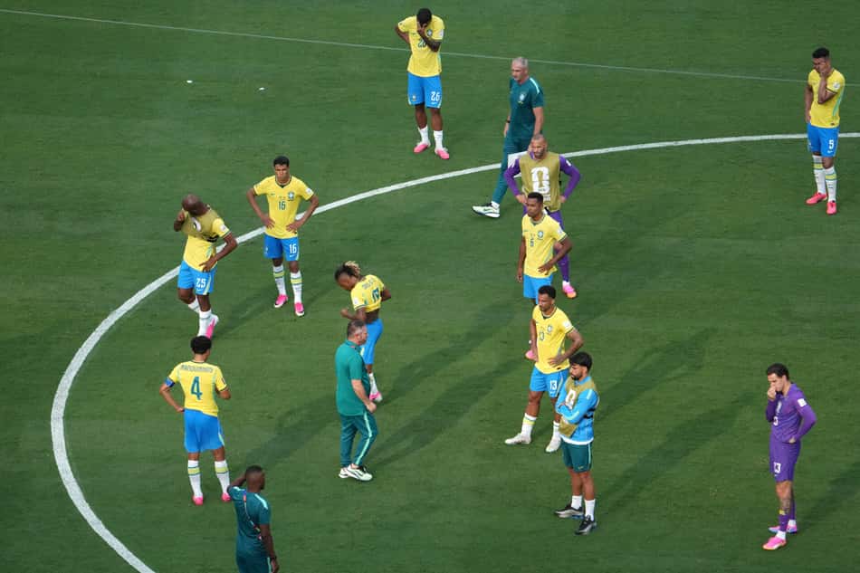 Seleção Brasileira após a derrota para a Noruega