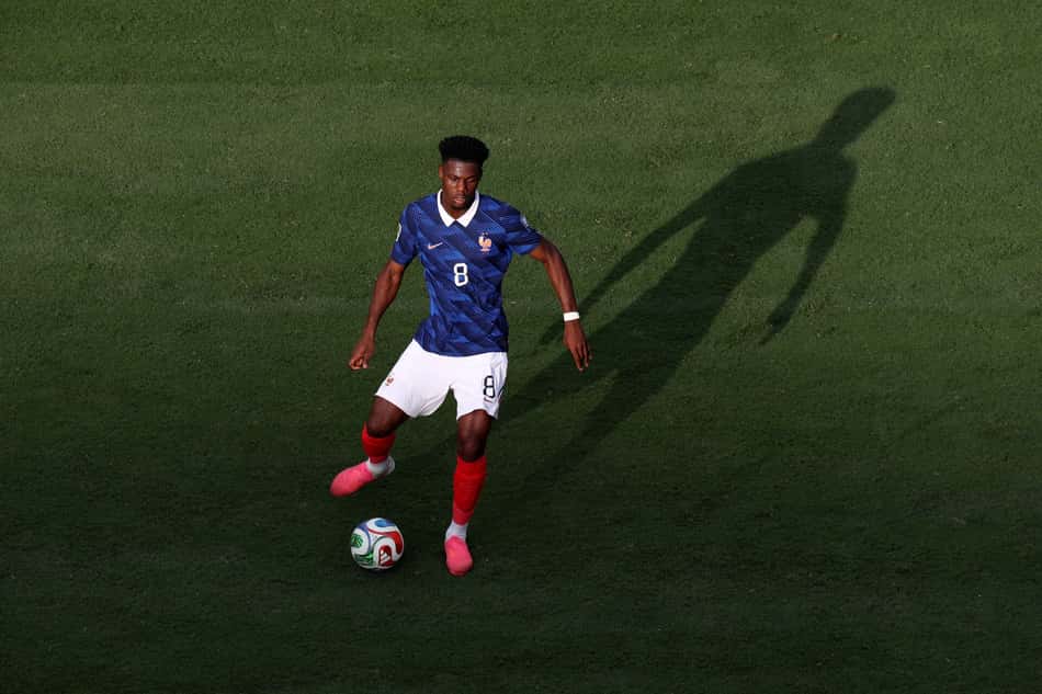 Tchouaméni em ação pela França na Copa do Mundo