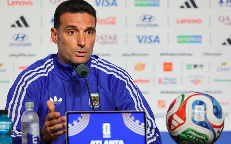 Técnico da Argentina, Scaloni em coletiva antes do jogo contra o Egito, pela Copa do Mundo